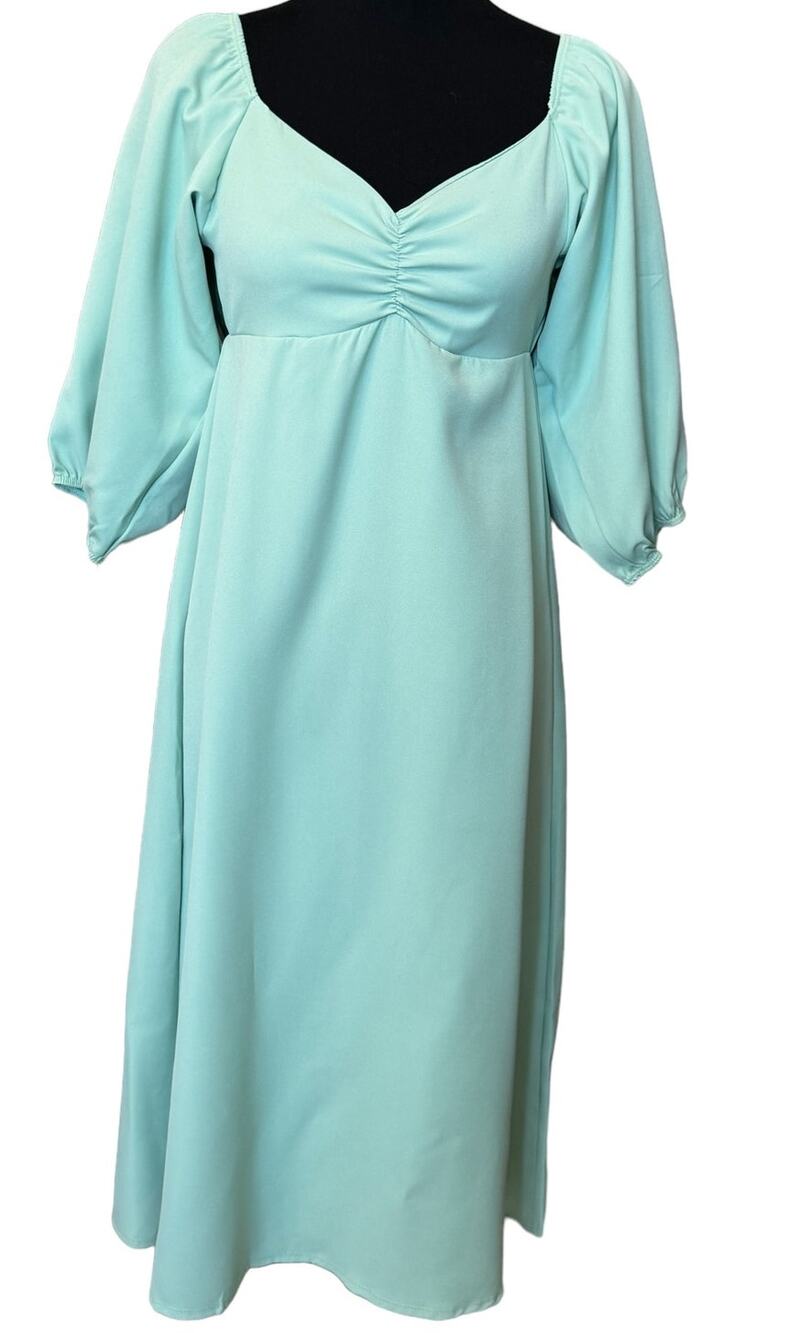 * New ~ VELVET TORCH ~ Green Puff Sleeve Midi Dress Size XS NORDSTROM